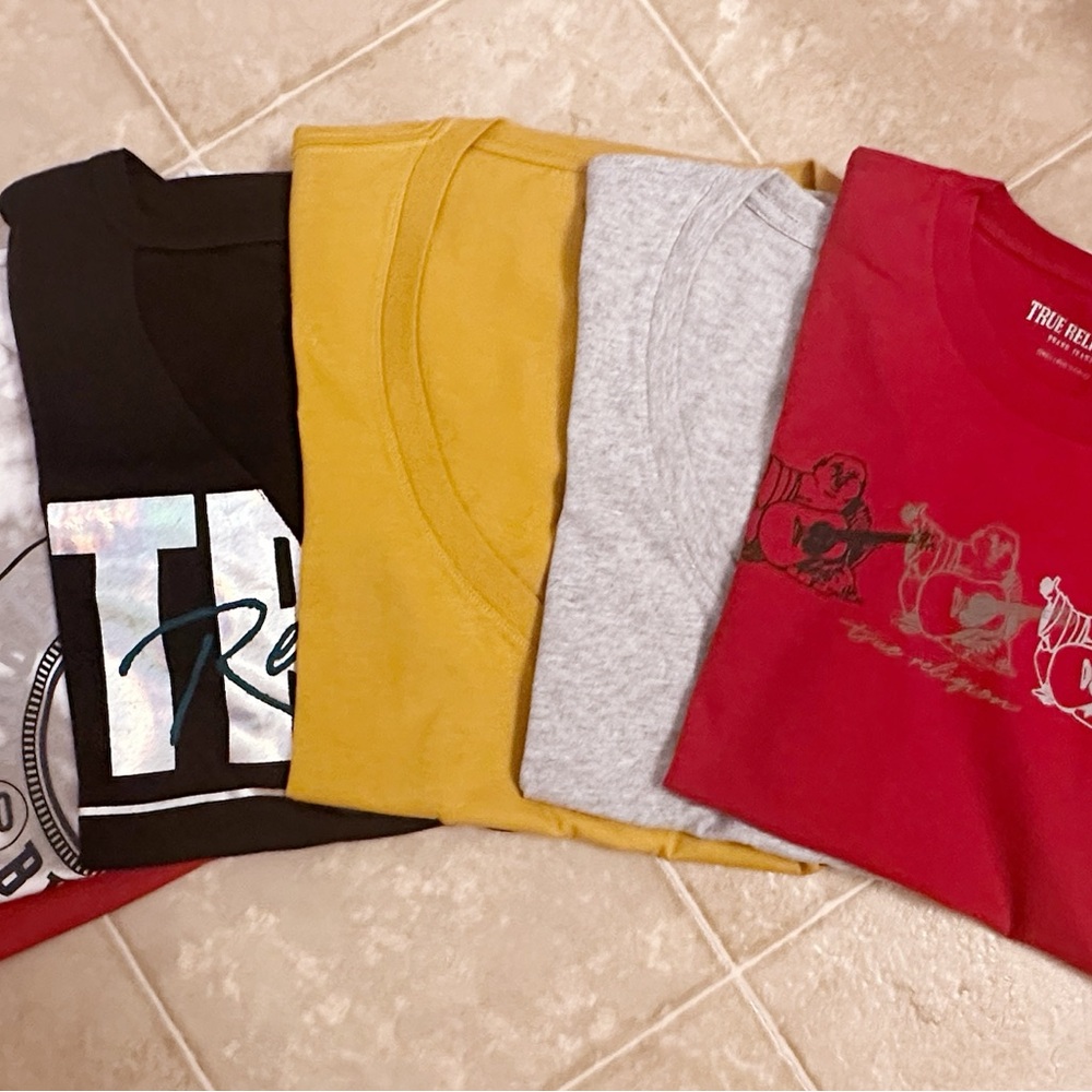 True Religion Women Tees - Black, Yellow, Gray, Red